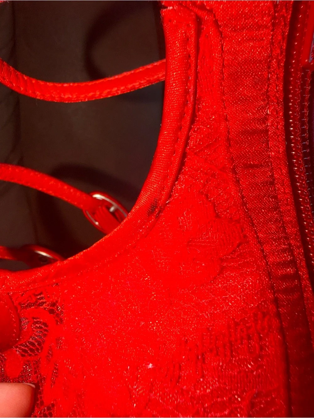 Sugar Thrillz/DollsKill Love Smiling Melody Red Lace Heels